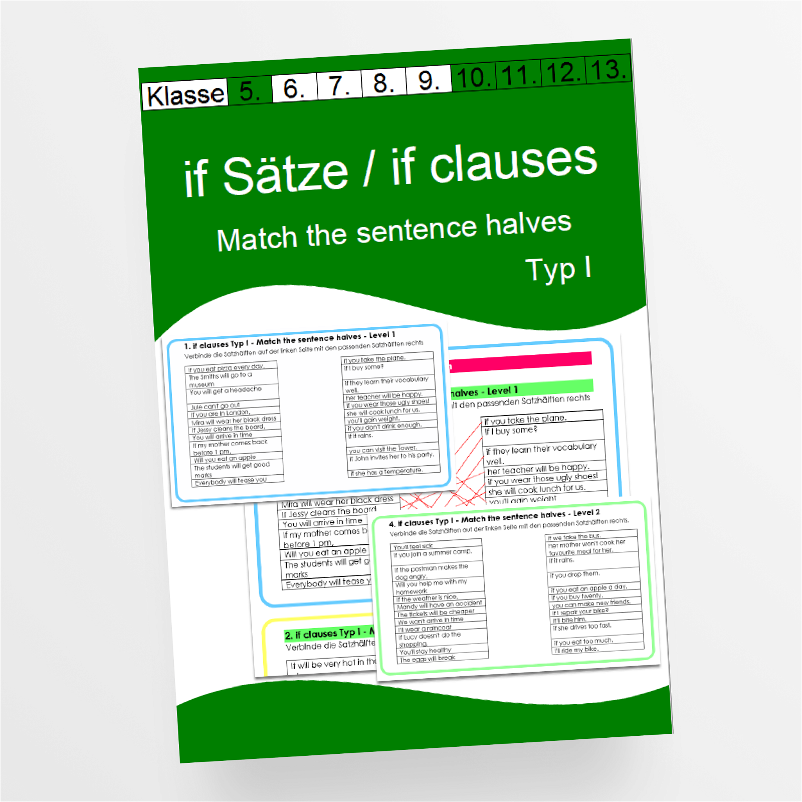 Arbeitsblätter if sätze typ 1 match the sentence halves übungen