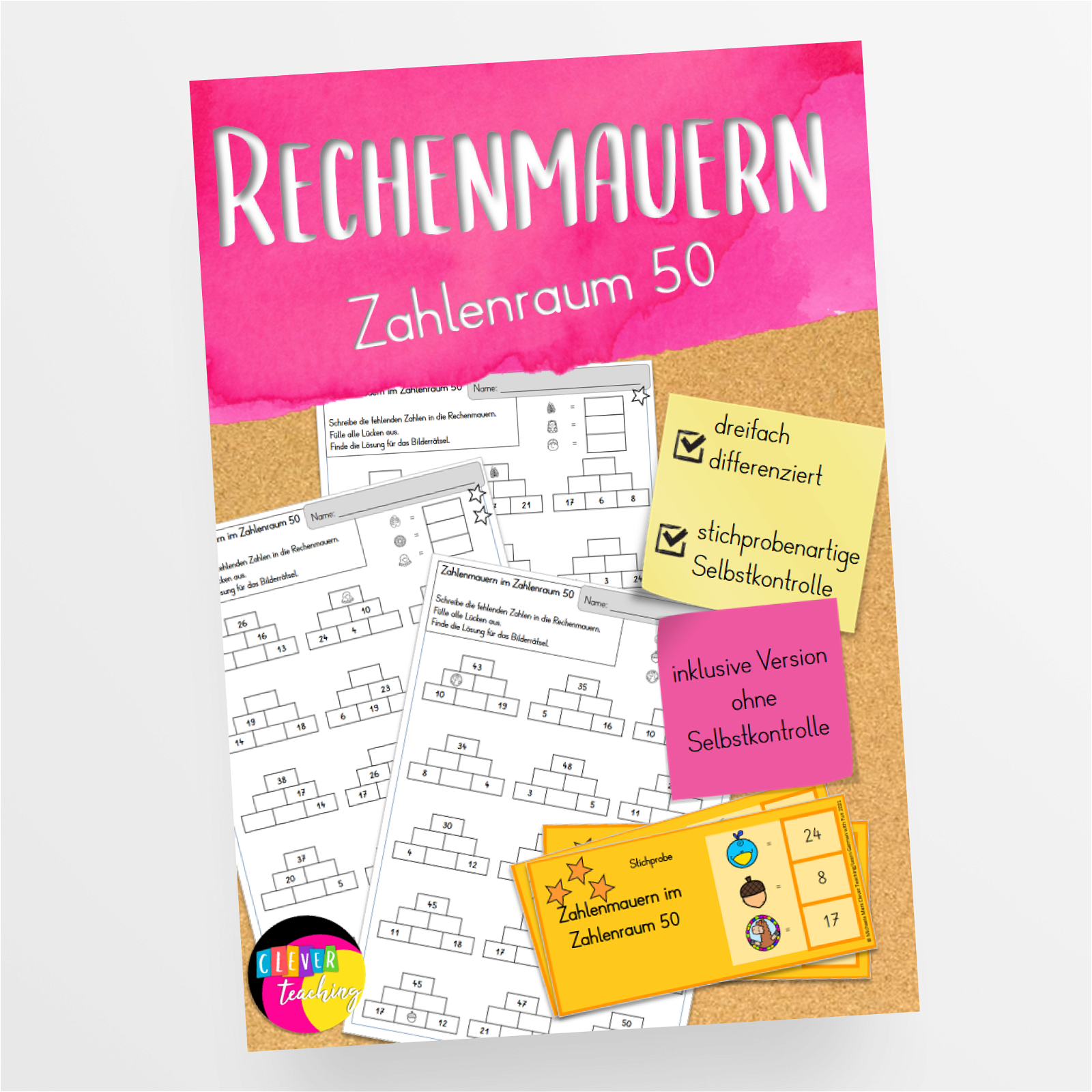 Mathematik Rechenmauern Zahlenraum 50 – StudyHelp Lehrmaterial