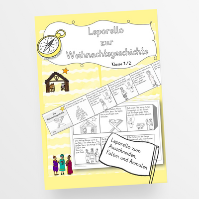 Leporello Weihnachtsgeschichte Klasse 1/2 Ethik Unterricht Grundschule Weihnachten - StudyHelp Lehrmaterial 