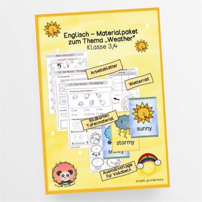 Materialpaket zum Thema "Weather" Klasse 3/4 - Englisch - StudyHelp Lehrmaterial 