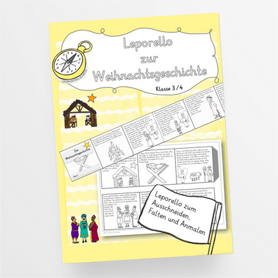 Leporello Weihnachtsgeschichte Klasse 3/4 Ethik Unterricht Grundschule Weihnachten - StudyHelp Lehrmaterial 