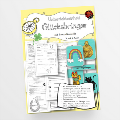 Unterrichtseinheit Glücksbringer Ethik Klasse 3/4 mit Lernzielkontrolle - StudyHelp Lehrmaterial