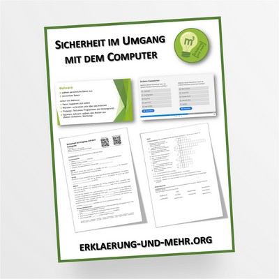 Arbeitsblatt Informatik Thema "Sicherheit im Umgang mit dem Computer" für die 6.-13. Klasse - StudyHelp Lehrmaterial 