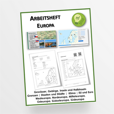 Arbeitsheft Geographie Thema "Europa" für die 5.-13. Klasse - StudyHelp Lehrmaterial 