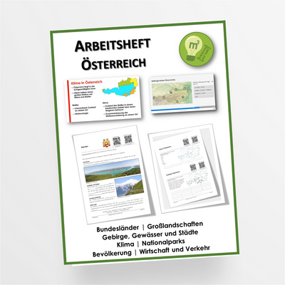 Arbeitsheft Geographie Thema "Österreich" für die 5.-13. Klasse - StudyHelp Lehrmaterial 