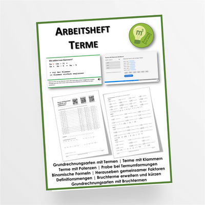Arbeitsheft Mathematik Thema "Terme" für die 7.-10. Klasse - StudyHelp Lehrmaterial 