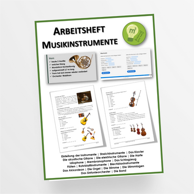 Arbeitsheft Musik Thema "Instrumentenkunde" für die 5.-13. Klasse - StudyHelp Lehrmaterial 