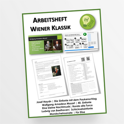 Arbeitsheft Musik Thema "Wiener Klassik" für die 5.-13. Klasse - StudyHelp Lehrmaterial 