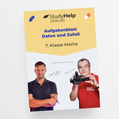 Aufgabenblatt Mathe 7. Klasse: Daten und Zufall mit Lehrer Schmidt und Daniel Jung - StudyHelp Lehrmaterial 