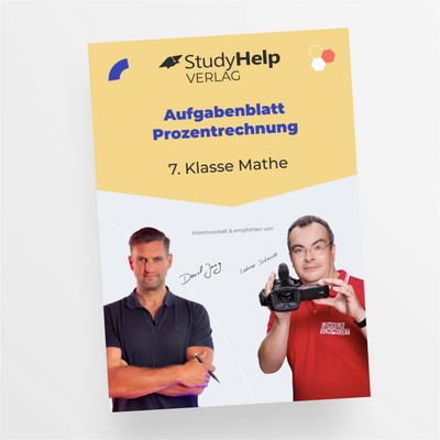 Aufgabenblatt Mathe 7. Klasse: Prozentrechnung mit Lehrer Schmidt und Daniel Jung - StudyHelp Lehrmaterial 