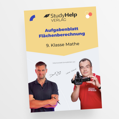 Aufgabenblatt Mathe 9. Klasse: Flächenberechnungen mit Lehrer Schmidt und Daniel Jung - StudyHelp Lehrmaterial 