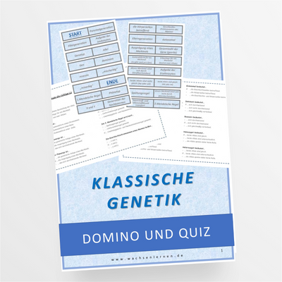 Biologie: Genetik Begrifflichkeiten - Domino und Quiz Test - StudyHelp Lehrmaterial 