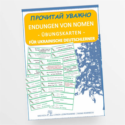 DaF / DaZ Ukrainisch: Endungen von Nomen - Übungskarten für die 3. und 4. Klasse - StudyHelp Lehrmaterial 