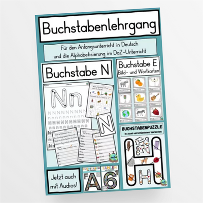 Buchstabenlehrgang A-Z Anfangsunterricht / Alphabetisierung DaZ / Deutsch - StudyHelp Lehrmaterial 
