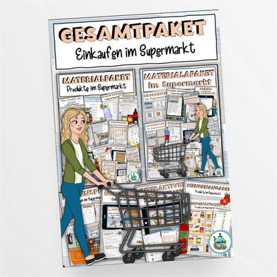Gesamtpaket "Einkaufen im Supermarkt" DaZ / DaF / Deutsch - StudyHelp Lehrmaterial 
