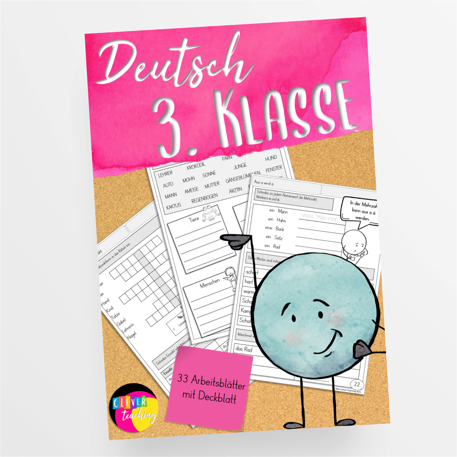 Deutsch 3. Klasse Arbeitsheft - Grundlagen mit 33 Arbeitsblättern