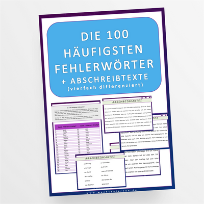 Deutsch: Die 100 häufigsten Fehlerwörter und Abschreibtexte für die 3. und 4. Klasse - StudyHelp Lehrmaterial 