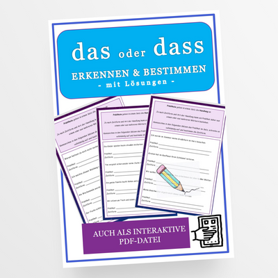 Deutsch: "das" oder "dass" mit interaktiven Übungen für die 6. und 7. Klasse - StudyHelp Lehrmaterial 