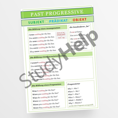 Englisch: Past Progressive - Übersicht - StudyHelp Lehrmaterial 