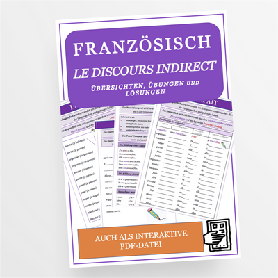 Französisch: Discours Indirect mit Übungen für die 8. und 9. Klasse - StudyHelp Lehrmaterial 