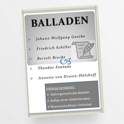 Gedichtanalyse Balladen: Textvorlagen und Lernkarten zur Analyse - StudyHelp Lehrmaterial 