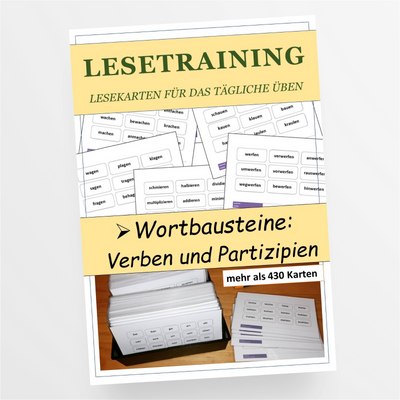 Lesetraining: Wortbausteine Verben und Partizipien - Lesekarten - StudyHelp Lehrmaterial 