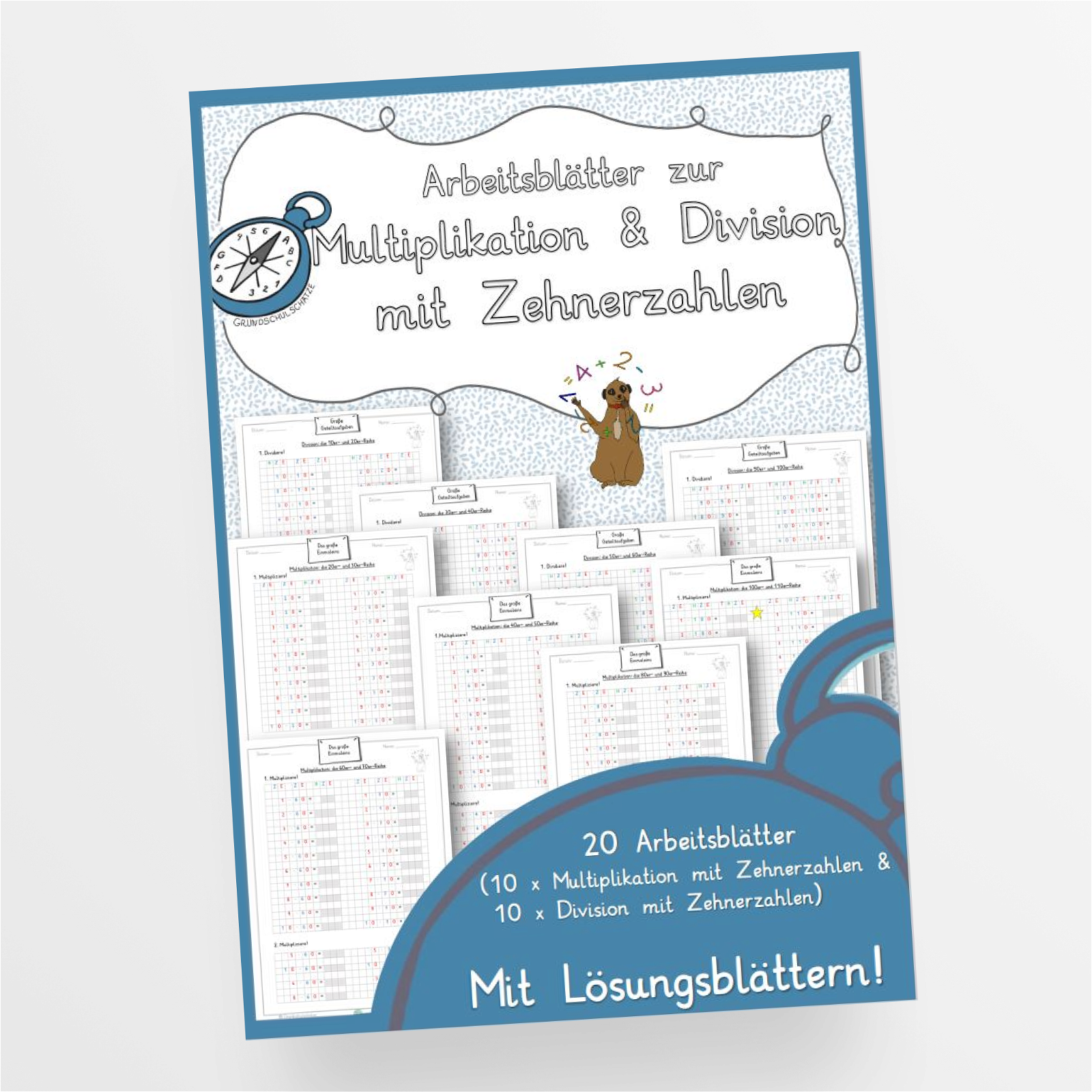 Materialpaket Arbeitsblätter Multiplikation und Division mit Zehnerzah