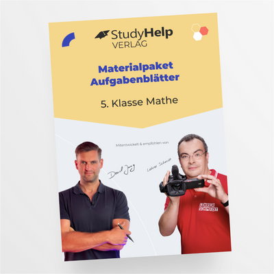 Materialpaket Aufgabenblätter Mathe 5. Klasse mit Lehrer Schmidt und Daniel Jung - StudyHelp Lehrmaterial 