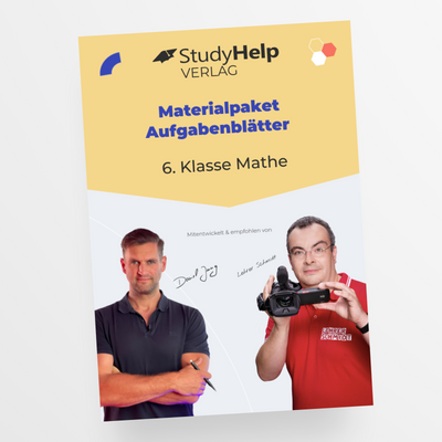 Materialpaket Aufgabenblätter Mathe 6. Klasse mit Lehrer Schmidt und Daniel Jung - StudyHelp Lehrmaterial 