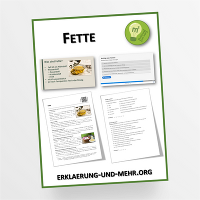 Materialpaket Biologie Hauswirtschaft Thema "Fette" für die 7.-9. Klasse - StudyHelp Lehrmaterial 