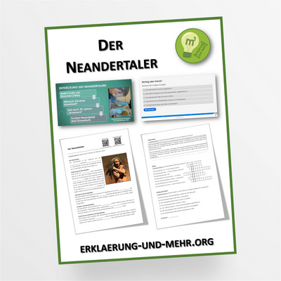 Materialpaket Geschichte Thema "Der Neandertaler" für die 6.-8. Klasse - StudyHelp Lehrmaterial 
