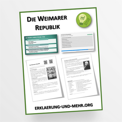 Materialpaket Geschichte Thema "Die Weimarer Republik" für die 7.-8. Klasse - StudyHelp Lehrmaterial 