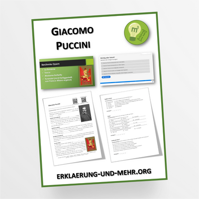 Materialpaket Musik Thema "Giacomo Puccini" für die 7.-9. Klasse - StudyHelp Lehrmaterial 