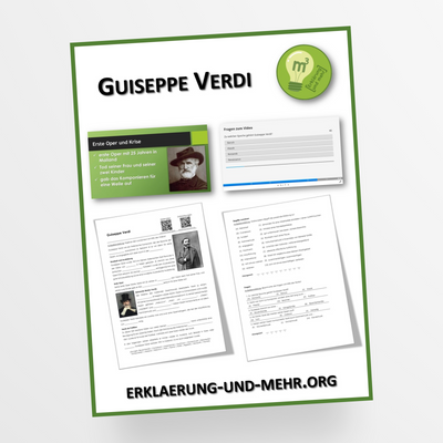 Materialpaket Musik Thema "Guiseppe Verdi" für die 7.-9. Klasse - StudyHelp Lehrmaterial 