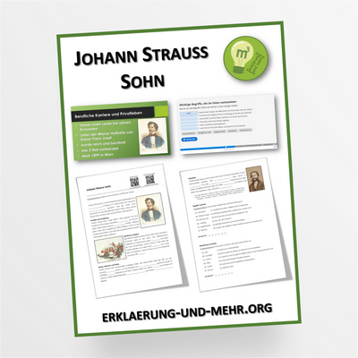 Materialpaket Musik Thema "Johann Strauss Sohn" für die 7.-9. Klasse - StudyHelp Lehrmaterial 