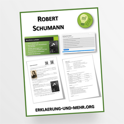 Materialpaket Musik Thema "Robert Schumann" für die 7.-9. Klasse - StudyHelp Lehrmaterial 