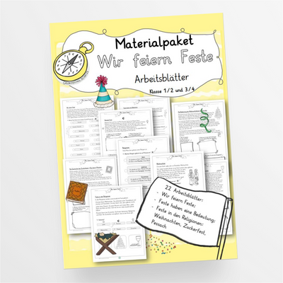 Materialpaket Wir feiern Feste Klassen 1 bis 4 Weihnachten Zuckerfest Ramadan - StudyHelp Lehrmaterial 