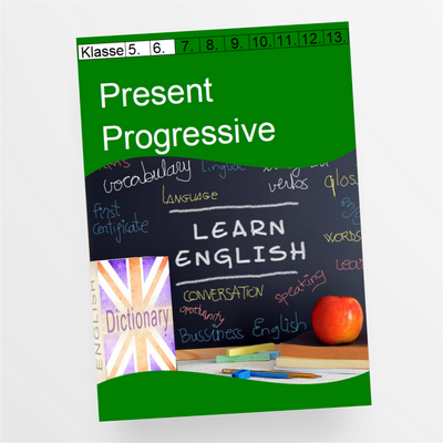 Merkblatt und Arbeitsblätter mit Lösungen zum Present Progressive für die 5. und 6. Klasse - StudyHelp Lehrmaterial 