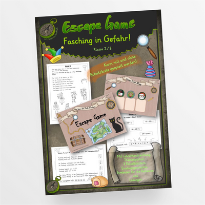 Mini Escape Game Fasching in Gefahr Klasse 2 und 3 - StudyHelp Lehrmaterial 