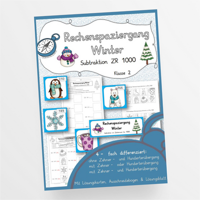 Rechenspaziergang Winter Subtraktion im ZR 1000 Klasse 3 - StudyHelp Lehrmaterial 