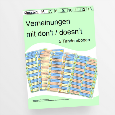 Tandem Activities zu Verneinungen mit dont doesnt im Simple Present für die 5. und 6. Klasse - StudyHelp Lehrmaterial 