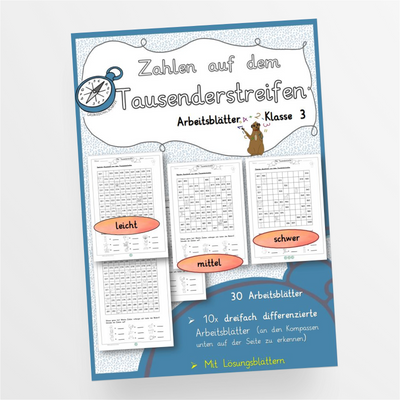 Zahlen auf dem Tausenderstreifen Klasse 3 - StudyHelp Lehrmaterial 